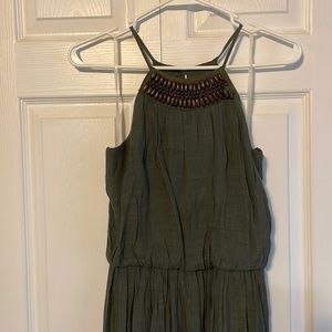 Green dress with beads